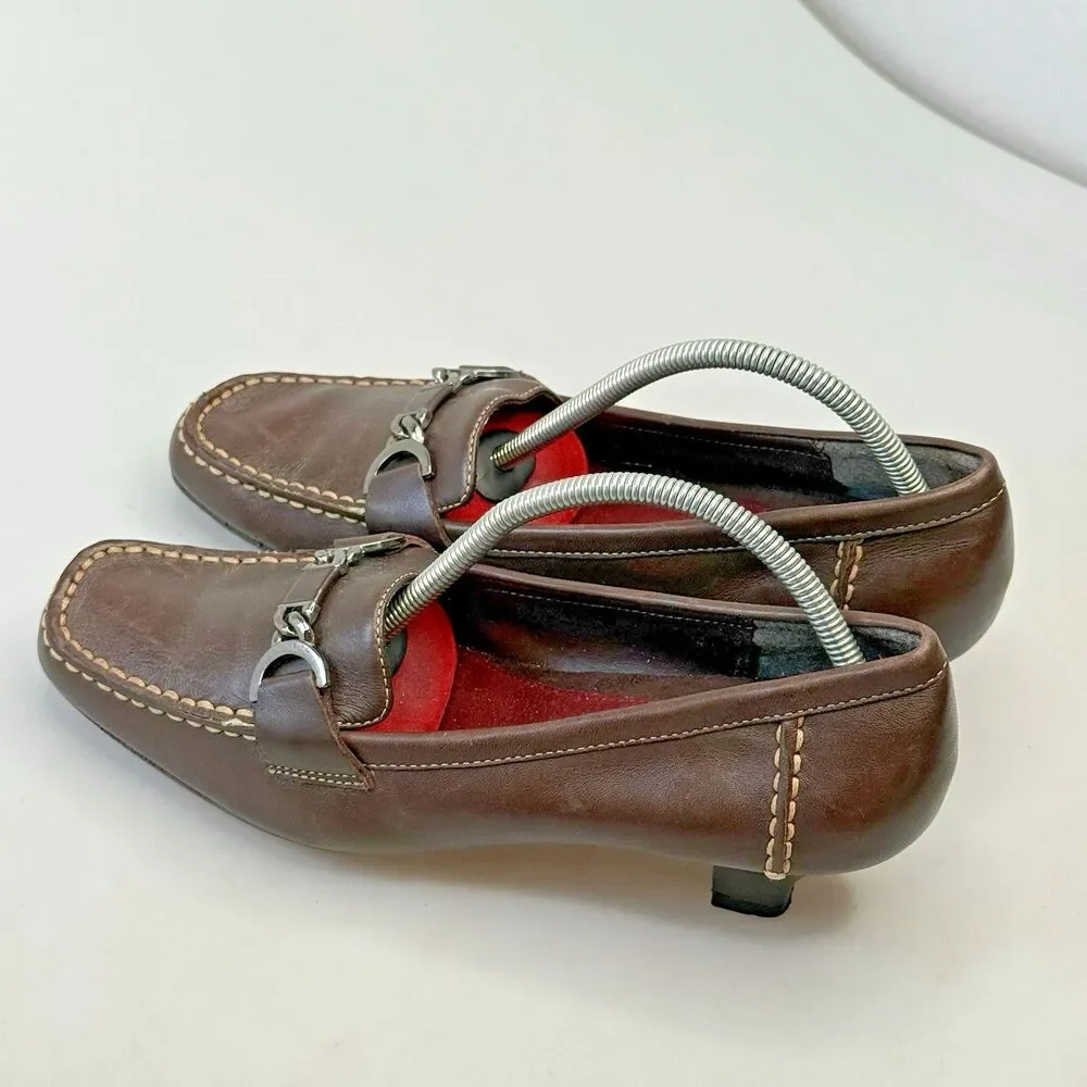 Aerosoles Aerology Size 6.5 Women Davenport Dark Brown Kitten Heels Leather EUC